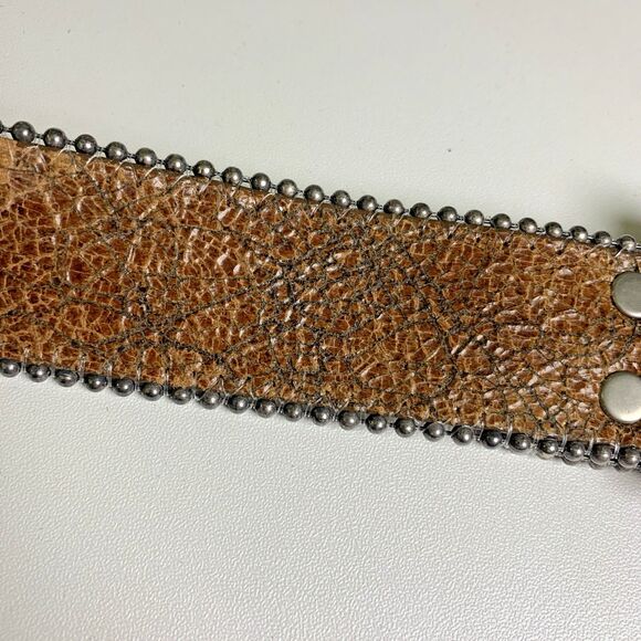 Leatherock 7563 Genuine Leather Belt w/ Gemstone Studded Buckle Boho Western 34M - Picture 7 of 11